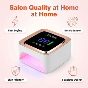 Portable Rechargeable UV LED Nail Lamp <b>Red</b> Light Intelligent Sensor Cordless Gel Polish Curing Lamp Wholesale - Product Image 2