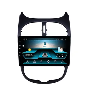 Rádio 2din de 9 polegadas com android 10, tela sensível ao toque, para carro, peugeot 206 2000-2016