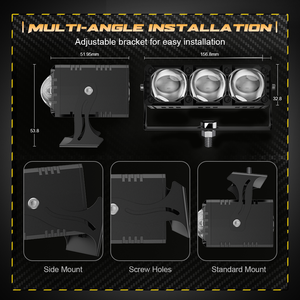Nuevas Luces Antiniebla LED Inalámbricas de Aluminio para X3, 140W, 3 Lentes, IP68, Universales, 6000K, 14000LM, Compatibles con Autos, Camiones, <span class=keywords><strong>4x4</strong></span>, ATV, 12-24V - Product Image 4