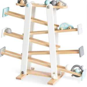 Giocattolo di rampa per bambini in legno con Mini auto da corsa giocattolo educativo per bambini gioco di legno auto da corsa mobili per bambini costruzione di veicoli a colori - Product Image 3