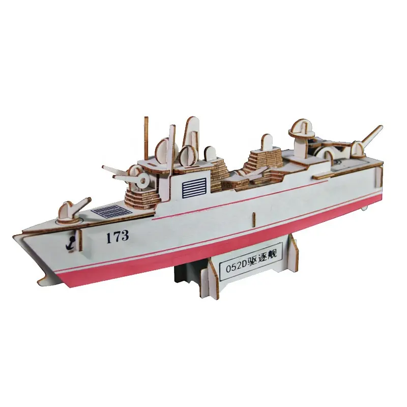 Kinderen Intelligent Leren Educatief Speelgoed Houten Boot Kit modello Schip 3d Laser Gesneden Assembleren Voor Kinderen