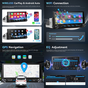 <span class=keywords><strong>Radio</strong></span> para Auto Android Podofo 4+64G 1 Din, Pantalla Incell de 6.86 Pulgadas, Audio para Auto, Carplay/Android Auto Inalámbrico, GPS, WiFi, Teclado Piano, OEM/ODM - Product Image 2