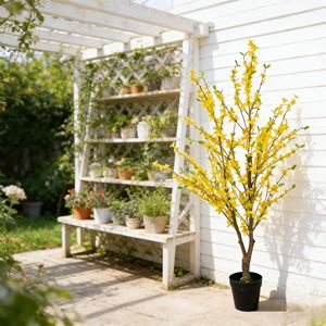 Nueva Llegada, Flor Artificial <span class=keywords><strong>de</strong></span> Forsythia <span class=keywords><strong>de</strong></span> Seda <span class=keywords><strong>de</strong></span> 1.4M, Color Amarillo, Estilo Chino, Jazmín para Decoración <span class=keywords><strong>Interior</strong></span> y Exterior - Product Image 4