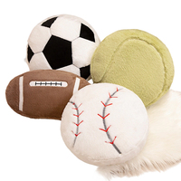 Coussin en peluche personnalisé en tissu doux, imitation ballon de football, rugby, basketball, pour canapé et décoration de voiture