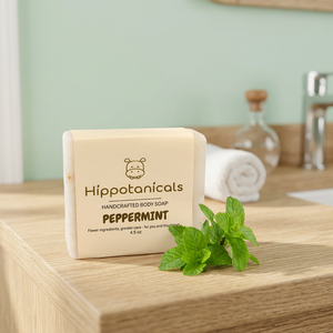 Hippotanicals Barre de lotion corporelle rafraîchissante à la menthe poivrée, végane, écologique, sans huile de palme, hydratant naturel pour tous types de peau, compostable - Product Image 2