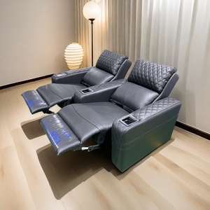 Sang Trọng Điện Có Thể Ngả Ghế Đôi Rạp Chiếu Phim Sofa Hiện Đại Rạp Hát Tại Nhà Đồ Nội Thất Với Kim Cương Khâu Chính Hãng Chất Liệu Da - Product Image 5