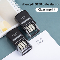 Tampon auto-encreur réversible Chengxh-DT50 de haute qualité, texte personnalisable, dates réglables (chinois/anglais), pour usage bureautique, en plastique