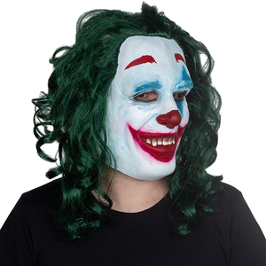 Masque de Joker <span class=keywords><strong>Joaquin</strong></span> Phoenix, accessoires de cosplay de clown, Halloween, Noël, effrayant, drôle, en latex, couvre-visage complet, pour fête, film - Product Image 2
