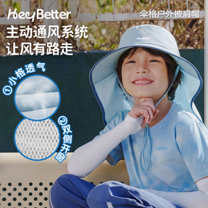 Sombrero con Capucha y Protección Solar UPF50+ para Niños y Niñas, Diseño de Sombrilla, Marca HeyBetter - Product Image 2