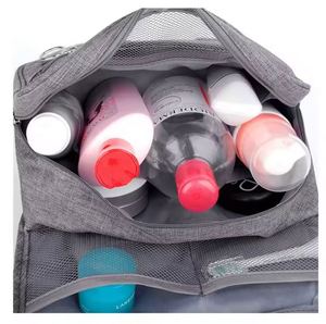 Échantillon Gratuit - Trousse de Toilette de Voyage Unisexe Imperméable à Suspendre, en Polyester avec Fermeture Éclair, Design Simple et Portable pour Cosmétiques et Maquillage - Product Image 5
