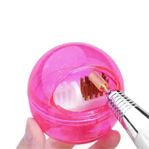 Điện Làm Móng Tay Khoan Móng Tay Bit Cleaner Hộp Bàn Chải Mềm Bàn Chải Xách Tay Chuyên Nghiệp Nhựa Nail Khoan Bit Làm Sạch Bàn Chải