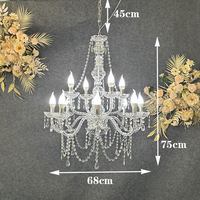 Nouveaux accessoires de mariage fer européen lustre en cristal scène salle de mariage décoration acrylique plafonnier
