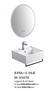 Nouveau design de lavabo en céramique carré à suspendre au mur avec porte-serviettes, support de lavabo pour salle de bain - Product Image 3