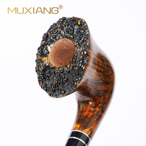 MUXIANG Briar Wood Smoking Pipe Bent Type Tobacco Pipe For Men - Product Image 3