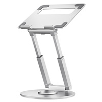 Support pour ordinateur portable réglable en hauteur, permettant de travailler assis ou debout, rotatif à 360°, ergonomique, en aluminium, pour ordinateur portable, PC, ordinateur portable