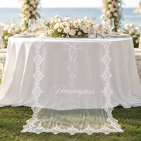 Chemin de table personnalisé pour mariage, nappes en dentelle et tulle pour banquet de mariage, panneau de bienvenue, décorations et fournitures de mariage
