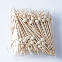 Perles colorées en bois naturel Brochettes de fruits jetables Décorations de gâteaux de cocktail aux fruits jetables Perles