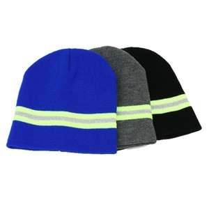 Đêm đi xe đạp phản quang dệt kim Mũ mùa đông thể thao ngoài trời phản quang mũ chạy mũ cá nhân Mũ cảnh báo - Product Image 5