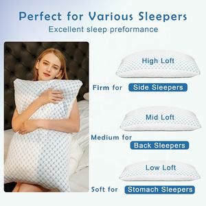 Meilleure vente oreiller orthopédique à mémoire déchiquetée en coquille de bambou pour dormir oreiller de refroidissement en mousse à mémoire de forme nuage cervical hybride personnalisé - Product Image 4