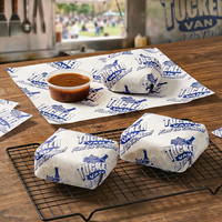 Papier sulfurisé personnalisé avec logo imprimé, résistant à la graisse, de qualité alimentaire, pour emballer sandwichs, hamburgers et grillades