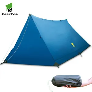 Geertop-tienda triangular de doble capa para 2 personas, ultraligera, para acampar al aire libre