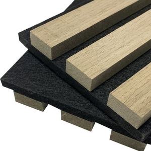 Customized Modern Akupanel <b>Black</b> <b>Oak</b> Wood Slat Acoustic Panels 3D Model Design High Noise Reduction for <b>TV</b> Wall Decor Headboard - Product Image 1