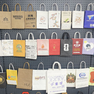 Venta al por mayor de manualidades personalizadas regalo marrón blanco embalaje Bolsa De <span class=keywords><strong>Papel</strong></span> impreso bolsas De <span class=keywords><strong>Papel</strong></span> <span class=keywords><strong>Kraft</strong></span> con su propio logotipo - Product Image 5