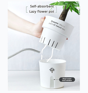 Pot de fleurs paresseux à absorption d'eau automatique, pot en plastique pour la <span class=keywords><strong>maison</strong></span>, <span class=keywords><strong>plante</strong></span> en pot hydroponique, artefact pouvant être personnalisé avec des motifs - Product Image 1