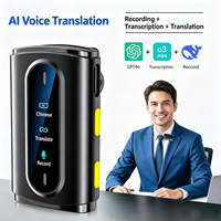 SHUNQI Enregistreur vocal IA portable à clipser sur micro-cravate, Dictaphone à transcription en temps réel pour réunions, entretiens, conférences