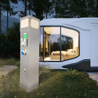 Support de raccordement intelligent Geeya avec raccords intégrés pour l'eau et l'électricité pour l'amarrage en marina et la recharge de yachts