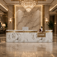 Bureau de réception luxueux haut de gamme en MDF avec un design minimaliste et moderne pour les espaces commerciaux, les bureaux, les hôtels, les studios