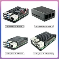 Carcasa de Aleación de Aluminio CNC con Dos Ventiladores, Carcasa Metálica Negra con Dos Ventiladores de Refrigeración y Disipadores de Calor para Raspberry Pi 4 Modelo B RPi 3B