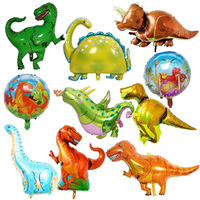 Décorations de Fête en Forme de Dinosaure, Ballons en Aluminium, Blanc, Vert, Or, Latex, Jungle, Jurassic