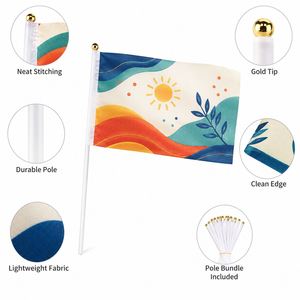 Drapeau à agiter personnalisé double face en polyester, mini, portable, pour événements, festivals, défilés, OEM - Product Image 2