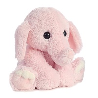 Bébé éléphant en peluche doux personnalisé jouets avec logo brodé éléphant gris rose cadeau pour les filles mignon éléphant en peluche avec nœud