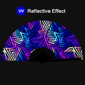 พัดลมมือถือขนาดใหญ่33ซม.,ผ้าใบกันน้ำกันแสงยูวีสำหรับเทศกาลคลั่งไม้ไผ่ - Product Image 2