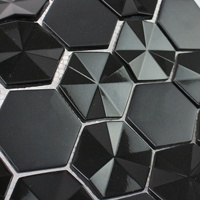 Mosaicos de Vidrio Hexagonales Reciclados en 3D, Estilo Moderno, Color Personalizado, Acabado Mate o Brillante, para Revestimiento de Cocina
