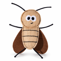 Jouet à mâcher interactif pour chat en peluche en forme de cafard de dessin animé mignon avec herbe à chat, jouet doux en peluche pour chaton à mordiller et jouer