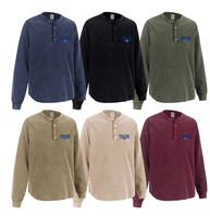 YKH, venta al por mayor, 325GSM, lavado ácido, gran tamaño, alta calidad, logotipo personalizado, cuello redondo, camisas de manga larga de algodón con gofres para hombres