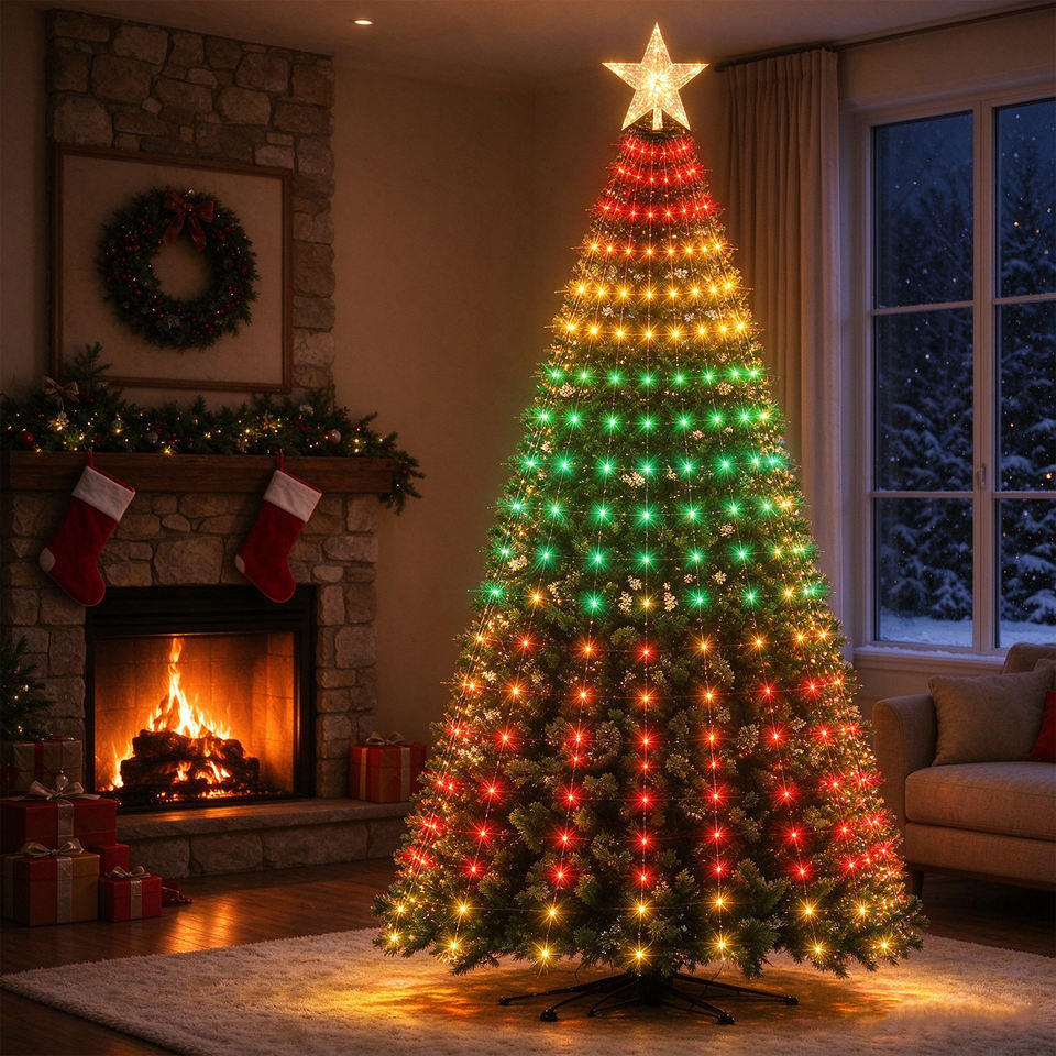 Smart Animated Christmas Balcony Lights, Christmas Tree Lights USB ...