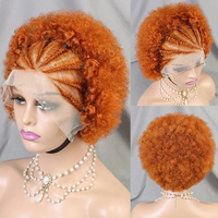 Perruque Bob Courte Afro Frisée Kinky 13x4 HD en Dentelle Transparente, Cheveux Humains Vierges Brésiliens Remy, Tresses, 10 Pouces, Densité 250%, Effet Rebondi