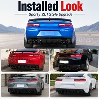 Diffuseur arrière style ZL1 pour Chevrolet Camaro 2016-2023, kit de spoiler de pare-chocs arrière avec double échappement quad.