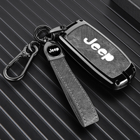 Étui de protection pour clé de voiture en alliage de zinc et cuir pour Jeep Dodge Cherokee Renegade Compass Chrysler Fiat, porte-clés, sac à clés