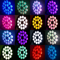 Projecteur LED Par Can Wash, Projecteur Par, Projecteur d'Éclairage Ascendant 18*18W RGBWAUV 6-en-1 LED Plat pour Mariage, Fête, DJ