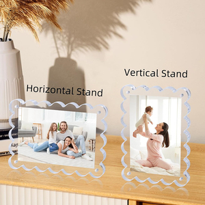 Nhà máy tùy chỉnh hai mặt từ <span class=keywords><strong>acrylic</strong></span> khung ảnh trong suốt vuông Máy tính để bàn Rack hiển thị quà tặng độc lập - Product Image 3