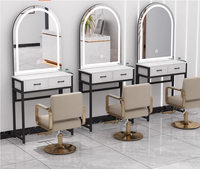 Coiffeur de salon de coiffure portable avec table à miroir simple et double miroir miroir armoire de salon spéciale pour une coupe de cheveux