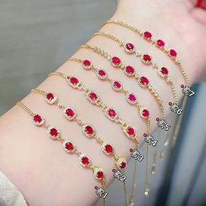 Xinfly 18K Gold Ruby <b>Charm</b> Bracelets Factory Wholesale Fine AU750 Natural Diamond <b>Bangle</b> Fashionable Jewelry Gift - Product Image 1