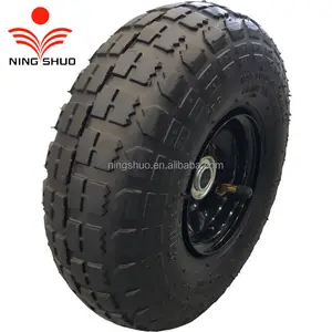 Fabricante 10 pulgadas 4,10/3,50-4 neumáticos llenos de aire camión de mano rueda neumática inflable de goma Dolly carrito ruedas - Product Image 1