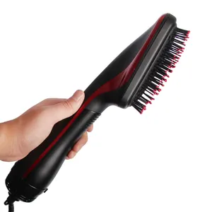 Wholesale Professional 2-in-1 Steel Vacuum Steampod Electric Hair Brushes For Curly Hair Dryer Straightener Curler Brush