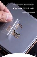 Autocollants de transfert UV personnalisés avec logo, film pelable et estampage doré pour étiquettes d'emballage de forme irrégulière